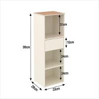 Armário Para Escritório Com 1 Gaveta E 3 Nichos 99cm Tech - Off White E Cedro - 2