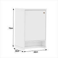 Balcão Baixo Com Porta E Prateleira Para Escritório Verbena - Branco - 2