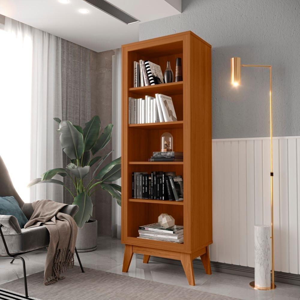 Estante Livreiro Retrô Alta Com 5 Prateleiras 173 Cm Eiffel - Cedro Cedro - 1