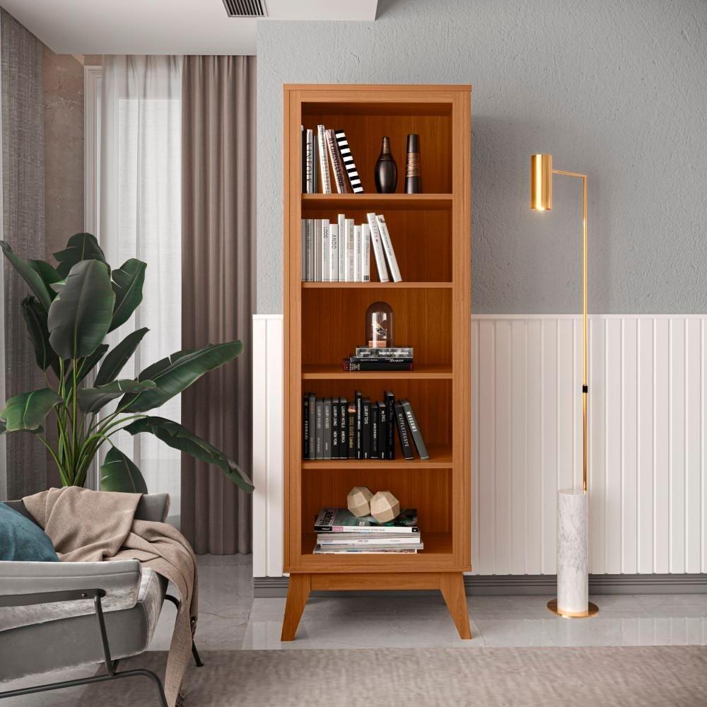 Estante Livreiro Retrô Alta Com 5 Prateleiras 173 Cm Eiffel - Cedro Cedro - 6