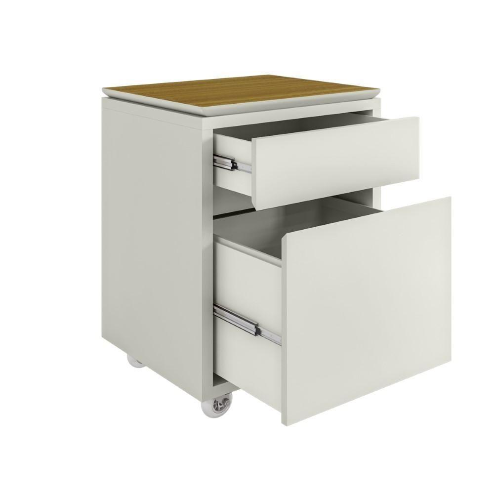 Gaveteiro Multiuso Com 2 Gavetas Para Escritório Tundra - Fendi E Freijó Fendi E Freijó - 6