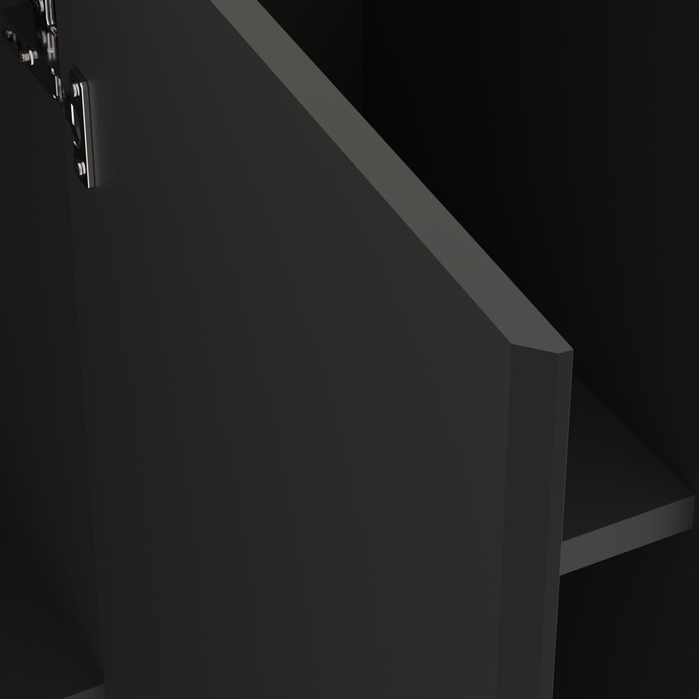 Estante Livreiro Alta Com 9 Prateleiras E 2 Portas Tundra - Preto - 6