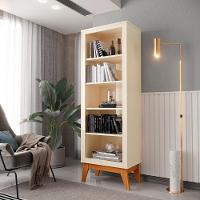 Estante Livreiro Retrô Alta Com 5 Prateleiras 173 Cm Eiffel - Off White E Cedro - 1