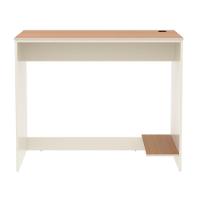 Mesa Para Escritório Com Passa Fios E Tampo Usinado Tech - Off White E Cedro - 7