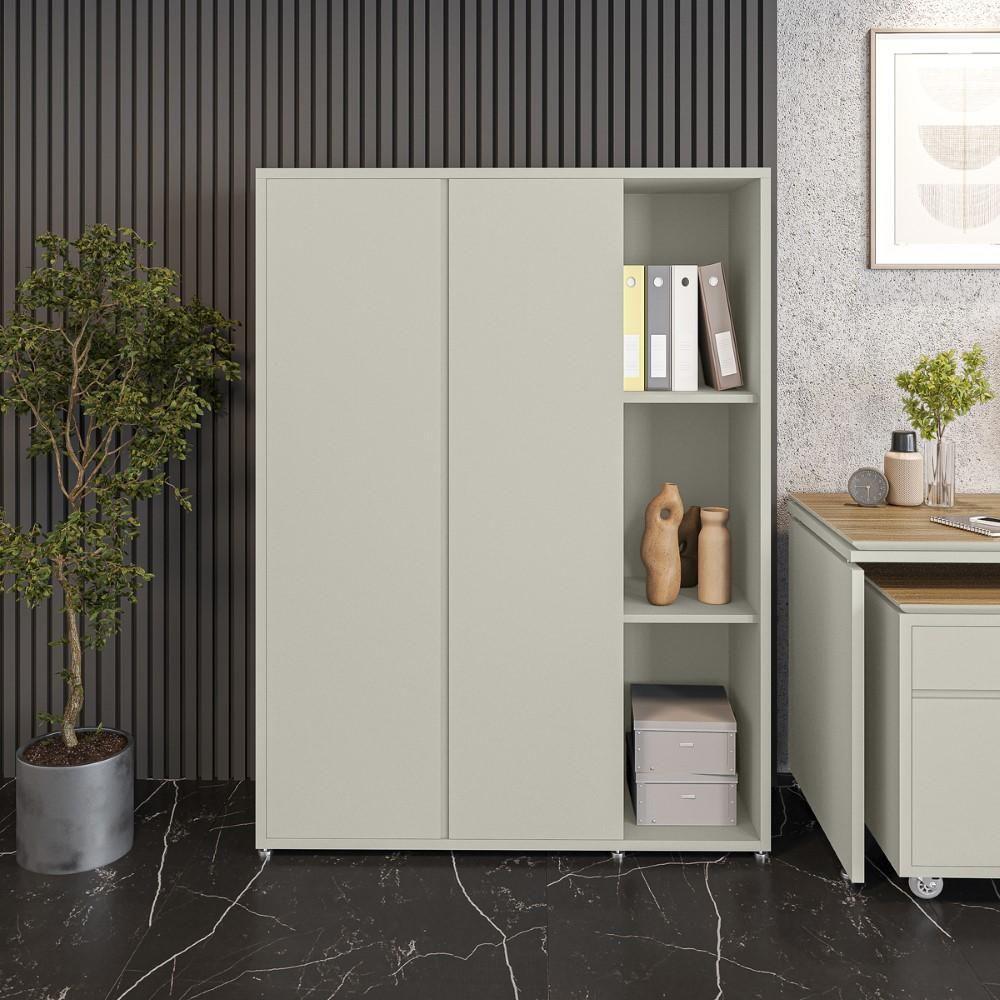 Armário Para Escritório 9 Prateleiras E 2 Portas Tundra - Fendi - 1