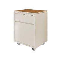 Gaveteiro Multiuso Com 2 Gavetas Para Escritório Tundra - Off White E Cedro