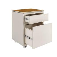 Gaveteiro Multiuso Com 2 Gavetas Para Escritório Tundra - Off White E Cedro - 6