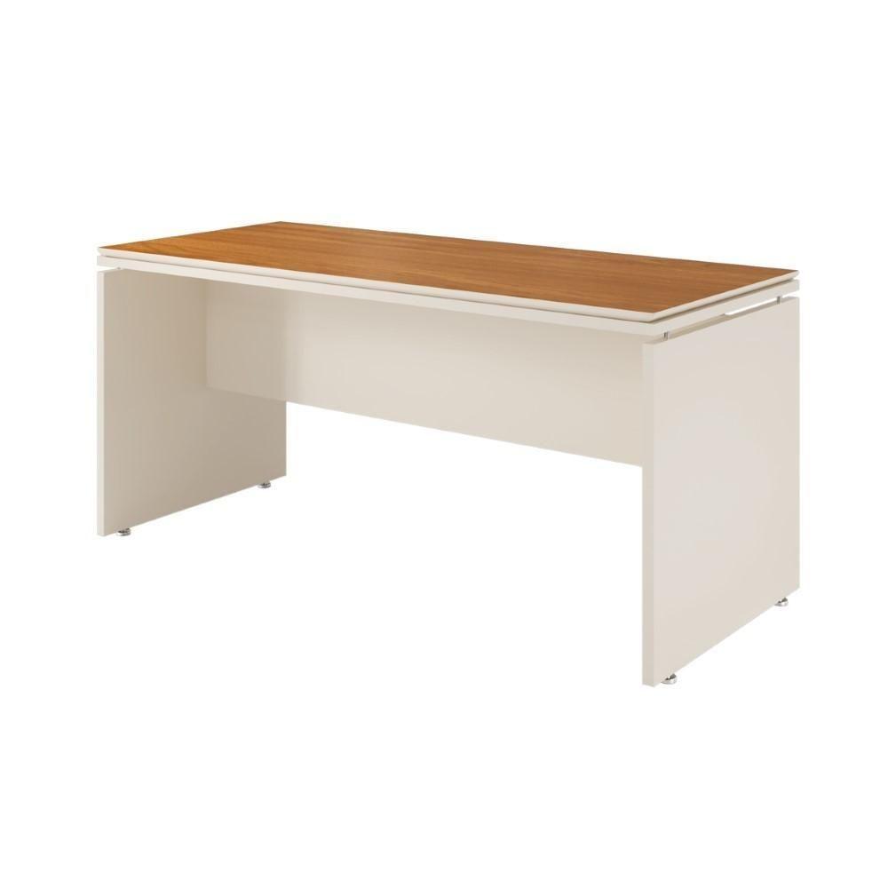 Mesa Para Escritório Com Tampo Duplo 25mm Tundra - Off White E Cedro - 7