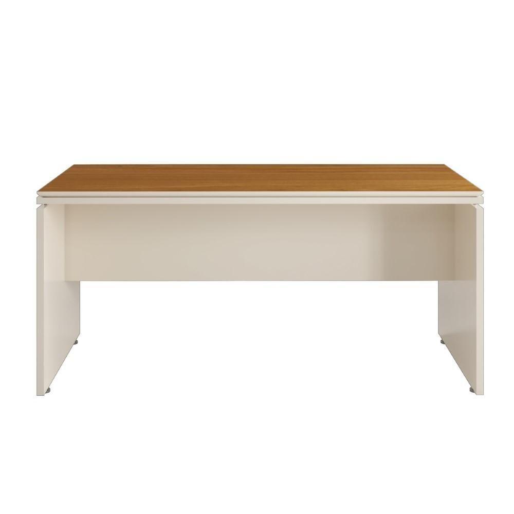 Mesa Para Escritório Com Tampo Duplo 25mm Tundra - Off White E Cedro - 8