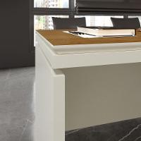 Mesa Para Escritório Com Tampo Duplo 25mm Tundra - Off White E Cedro