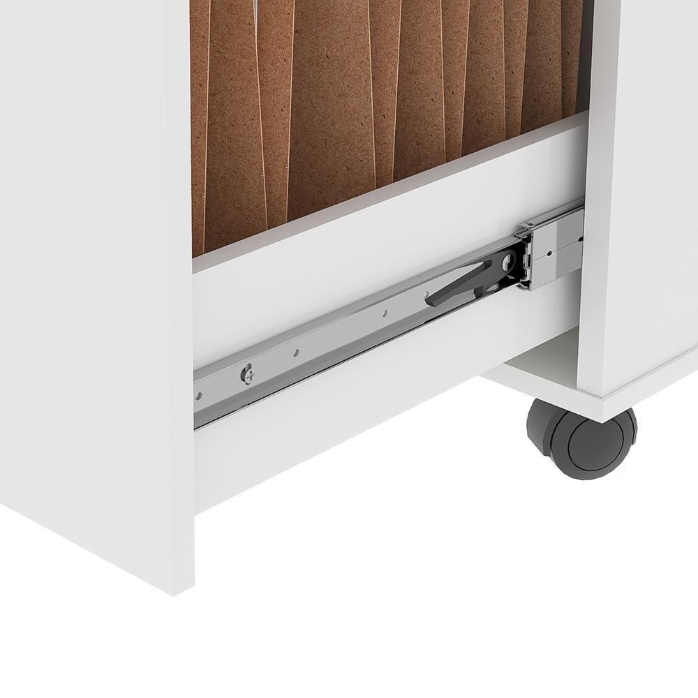 Gaveteiro Multiuso Com 2 Gavetas Para Escritório Verbena - Branco - 3