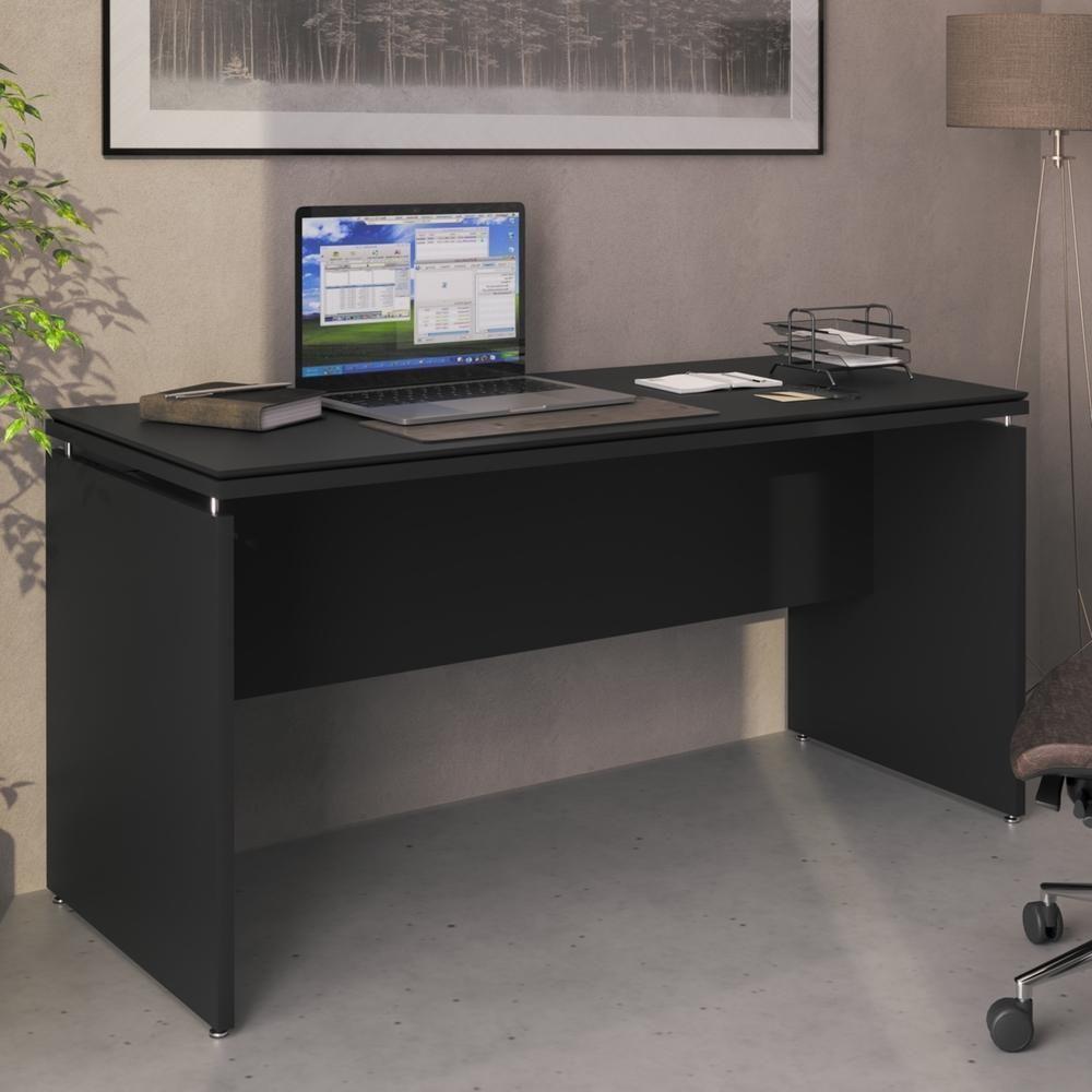 Mesa Para Escritório Com Tampo Duplo 25mm Tundra - Preto - 1