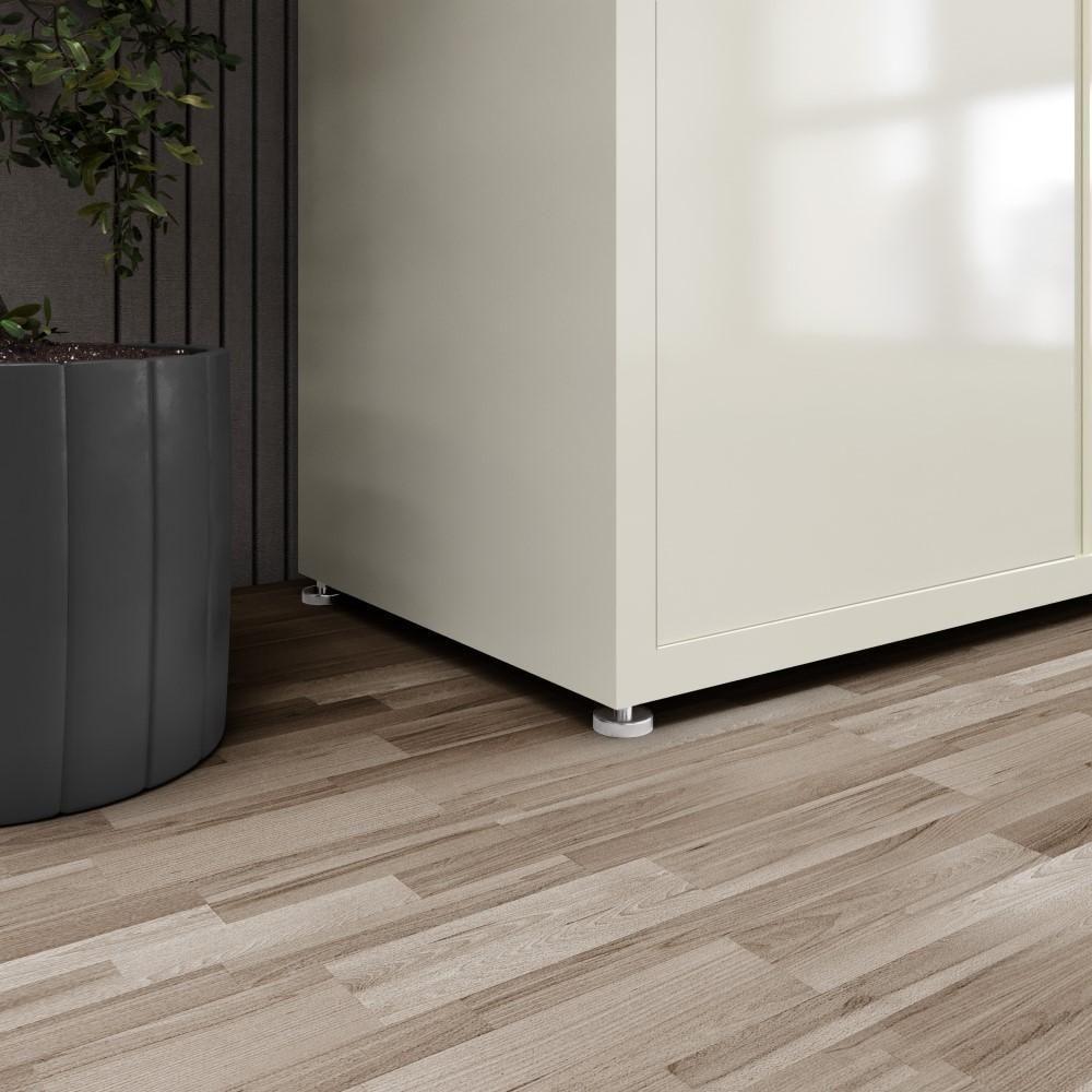 Estante Livreiro Alta Com 9 Prateleiras E 2 Portas Tundra - Off White E Cedro - 4