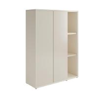 Estante Livreiro Alta Com 9 Prateleiras E 2 Portas Tundra - Off White E Cedro - 5