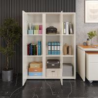 Estante Livreiro Alta Com 9 Prateleiras E 2 Portas Tundra - Off White E Cedro - 8