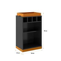 Adega Bar Retrô 4 Garrafas Com Bandeja E Prateleira Monaco - Preto E Cedro - 5