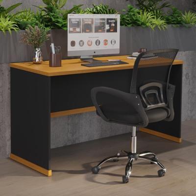 Mesa Para Escritório Com Tampo 25mm Verbena - Preto E Naturale