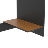 Mesa Para Escritório Com Passa Fios E Tampo Usinado Tech - Preto E Cedro - 8