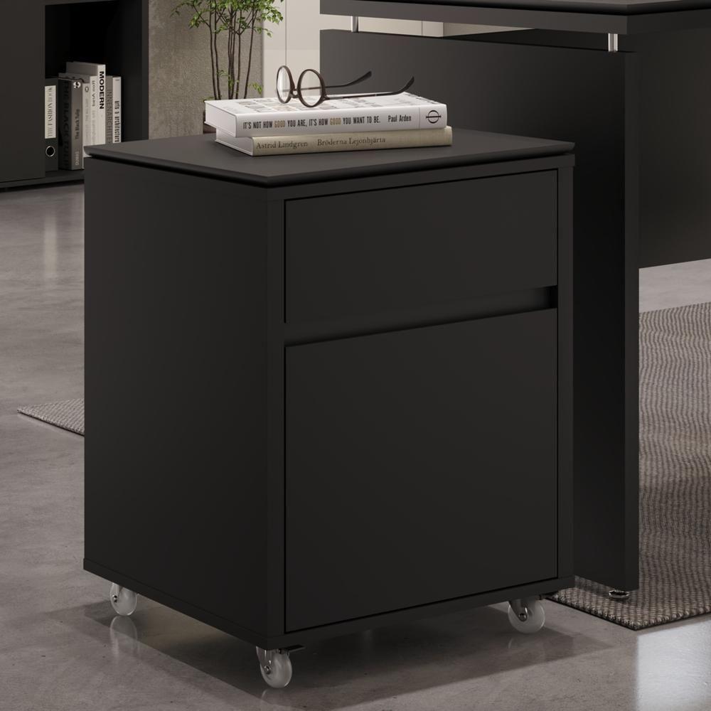 Gaveteiro Multiuso Com 2 Gavetas Para Escritório Tundra - Preto - 1