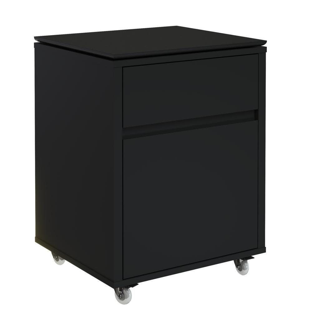 Gaveteiro Multiuso Com 2 Gavetas Para Escritório Tundra - Preto - 6