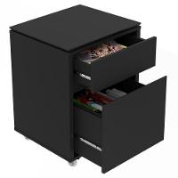 Gaveteiro Multiuso Com 2 Gavetas Para Escritório Tundra - Preto - 7