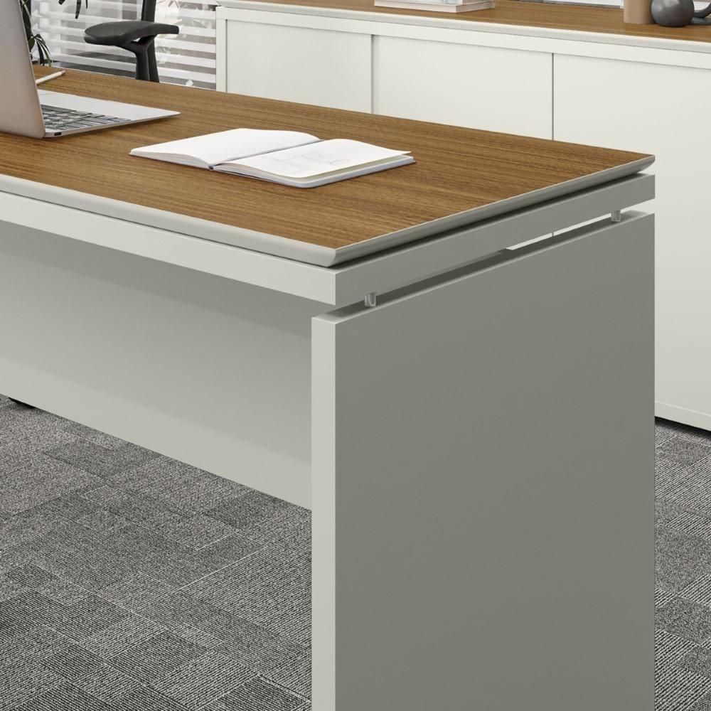 Mesa Para Escritório Com Tampo Duplo 25mm Tundra - Fendi E Freijó Fendi E Freijó - 5