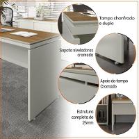 Mesa Para Escritório Com Tampo Duplo 25mm Tundra - Fendi E Freijó Fendi E Freijó - 9