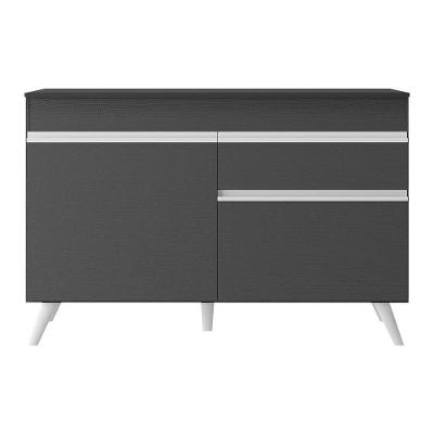 Balcão Cozinha 120cm 2 Portas 1 Gaveta Veneza Multimóveis V3680 Preto/branco Preto/branco