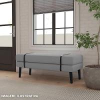 Banco Estofado Viena 1,20m Linho Cinza - Inova Decorações - 3