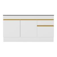 Balcão Cozinha Com Rodapé Gabinete Pia 150 Cm 3 Portas 1 Gaveta Veneza Gw Multimóveis Mp2115 Branco - 2