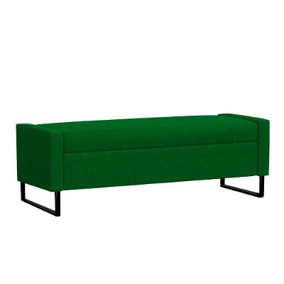 Recamier Bau Paris Base De Metal 1,20m Suede Verde - Inova Decorações