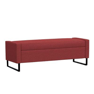 Recamier Bau Paris Base De Metal 1,20m Suede Bordo - Inova Decorações