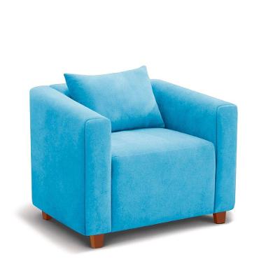 Poltrona Decorativa Helena Suede Azul Turquesa - Inova Decorações
