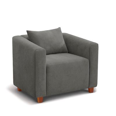 Poltrona Decorativa Helena Veludo Gafite Inova Decor