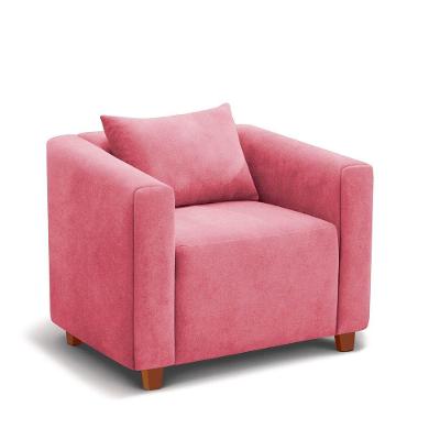 Poltrona Decorativa Helena Suede Pink - Inova Decorações