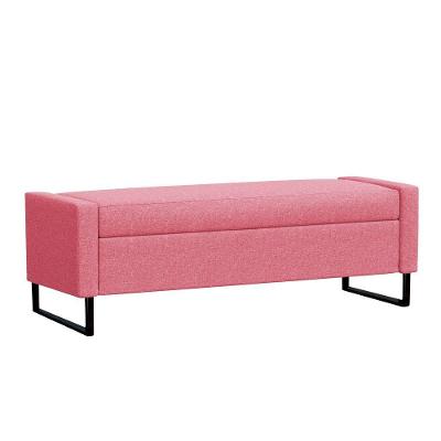 Recamier Bau Paris Base De Metal 1,20m Suede Pink - Inova Decorações