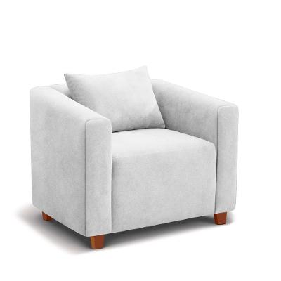 Poltrona Decorativa Helena Suede Branco - Inova Decorações