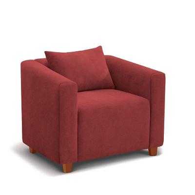 Poltrona Decorativa Helena Suede Bordo - Inova Decorações