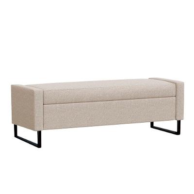 Recamier Bau Paris Base De Metal 1,20m Suede Azul Turquesa - Inova Decorações