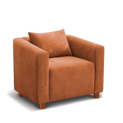 Poltrona Decorativa Helena Veludo Terracota - Inova Decorações