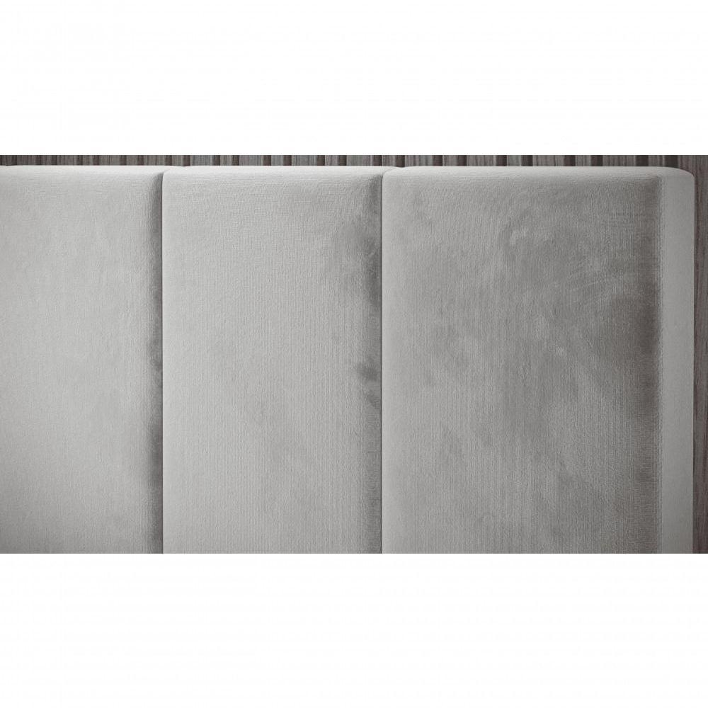 Cabeceira King Clara 1.95 Almofadada Sued Cinza - 4