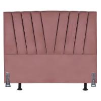 Cabeceira Cama Box Casal 140 Cm Joana Em Suede Com Frame Rosê - 1