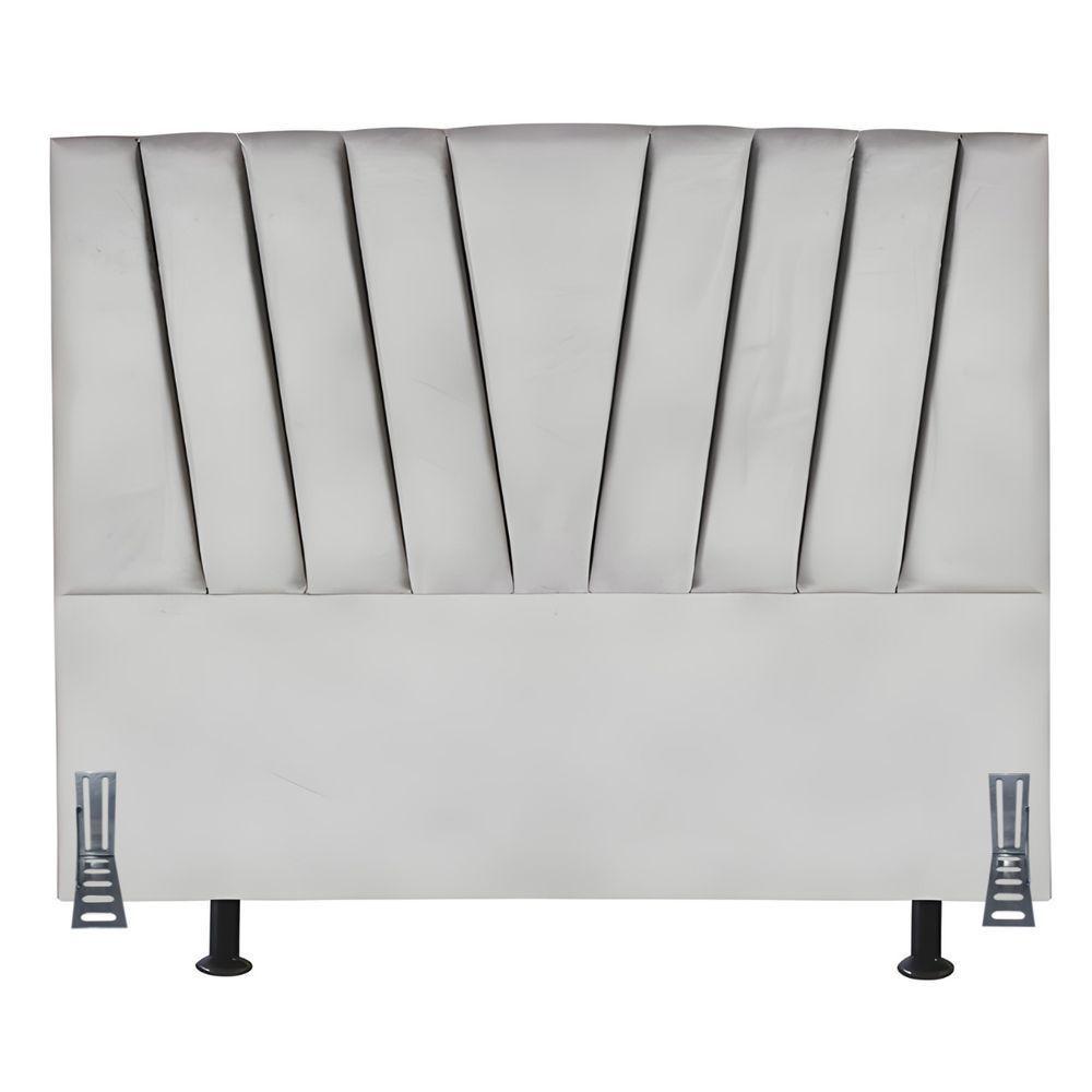 Cabeceira Estofada Solteirão 100 Cm Vivian Em Suede E Frame Cinza Claro - 4
