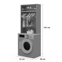 Lavanderia Infantil Diana Maquina De Lavar Com Cabideiro Cinza - 3