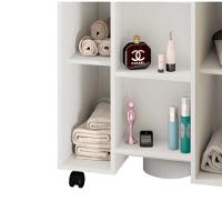 Gabinete Para Banheiro Lisboa Com Porta E 6 Nichos Branco - 5