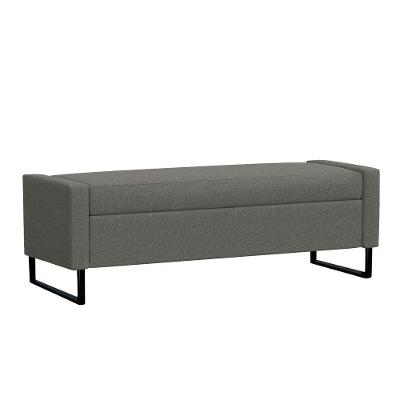 Recamier Bau Paris Base De Metal 1,20m Suede Cinza - Inova Decorações