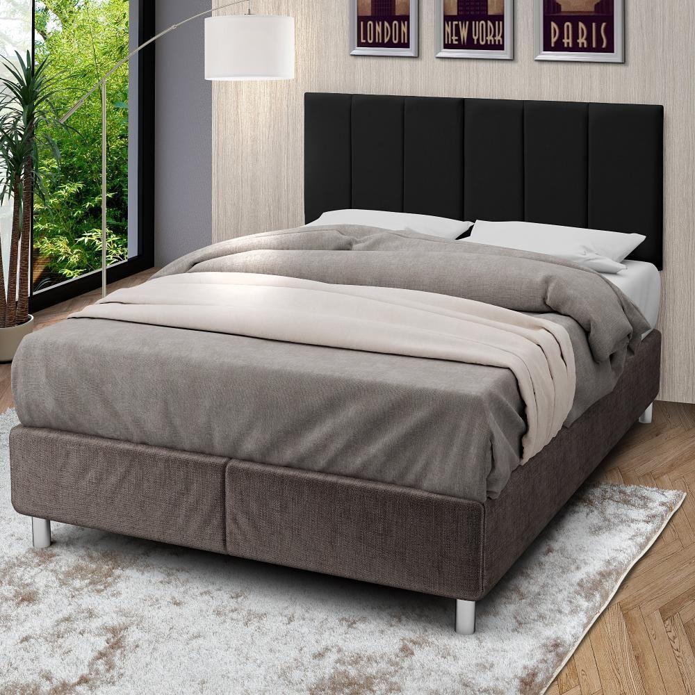 Cabeceira King Laura 1.95 Almofadada Sued Preto - 1