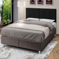 Cabeceira King Laura 1.95 Almofadada Sued Preto - 1