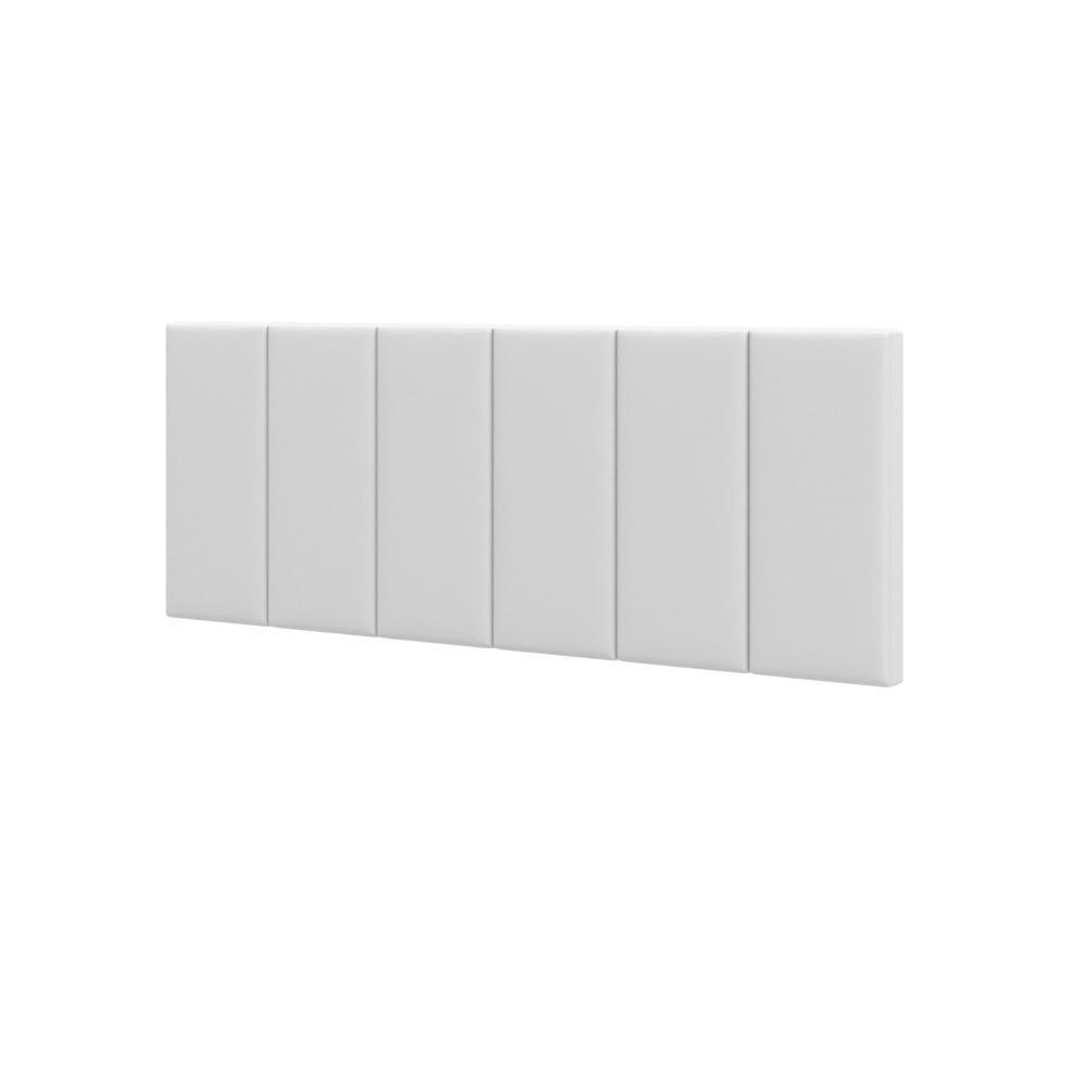 Cabeceira Casal Laura 1,40 Almofadada Corino Branco - 2