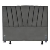 Cabeceira Cama Box King 195 Cm Vivian Em Suede Com Frame Cinza Escuro